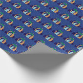 宗教神聖な家族の出生のクリスマスのクリスチャン ラッピングペーパー (角)