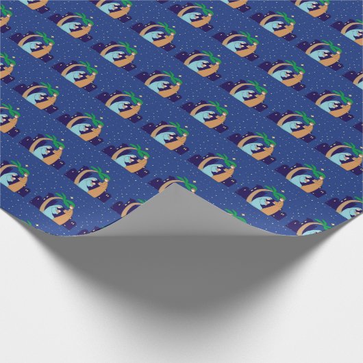 宗教神聖な家族の出生のクリスマスのクリスチャン ラッピングペーパー (角)