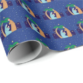 宗教神聖な家族の出生のクリスマスのクリスチャン ラッピングペーパー (ロールコーナー)