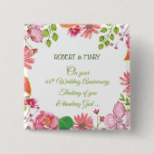 宗教祭60結婚周年の花 缶バッジ (正面)