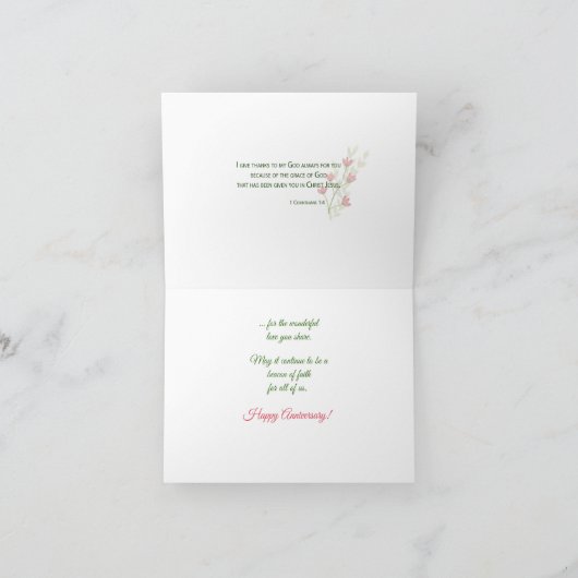 宗教第55結婚記念日の花 カード (内部)