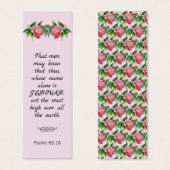 宗教素朴モダン聖書牡丹ピンクのブックマーク (正面&裏面)