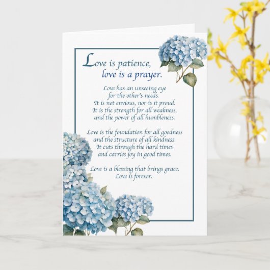 宗教結婚のブルーカップル記念日 カード (黄色い花)