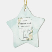 宗教結婚の命日の信仰が愛を願う セラミックオーナメント (左)