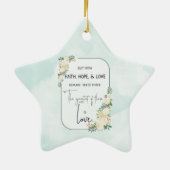 宗教結婚の命日の信仰が愛を願う セラミックオーナメント (裏面)