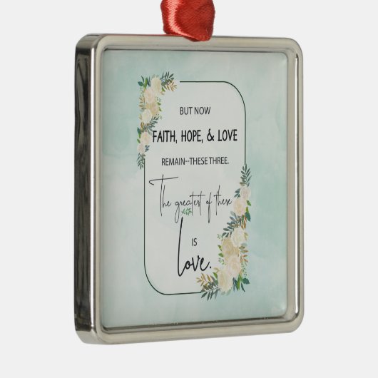 宗教結婚の命日の信仰が愛を願う メタルオーナメント (右)