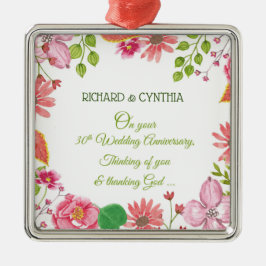 宗教結婚30周年記念花 メタルオーナメント