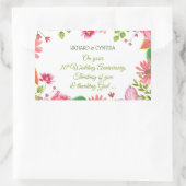 宗教結婚30周年記念花 長方形シール (バッグ)