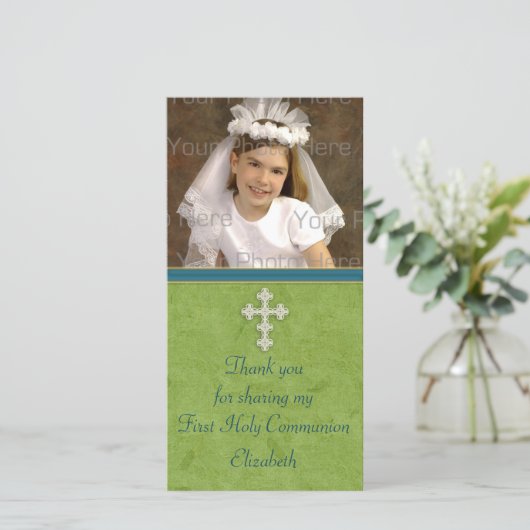 宗教緑の十字架 サンキューカード (スタンド正面)