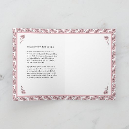 宗教聖ジョアンダルク引用文聖人 カード (内部)