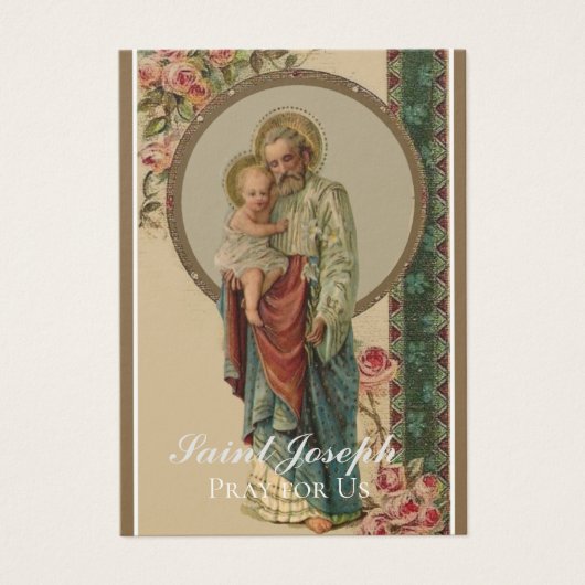 宗教聖ジョセフ暗記祈りの言葉聖札 (正面)