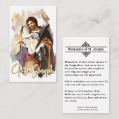 宗教聖ジョセフ·イエス·祈りの言葉メモア 名刺 (正面/裏面)