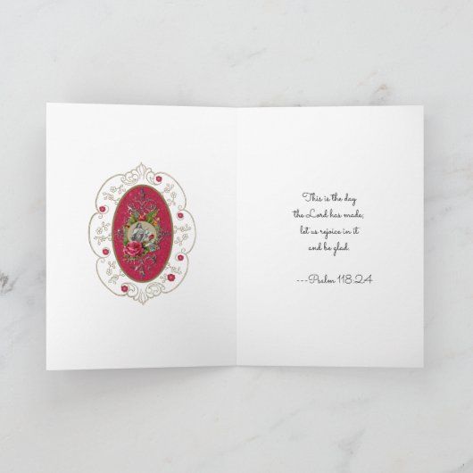 宗教聖テレスカルメライト尼僧ヴィンテージカード カード (内部)