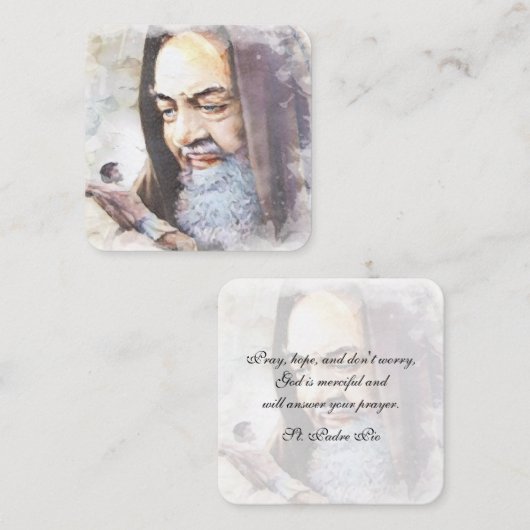 宗教聖パドレピオカトリック司祭引用文 ノートカード (正面/裏面)