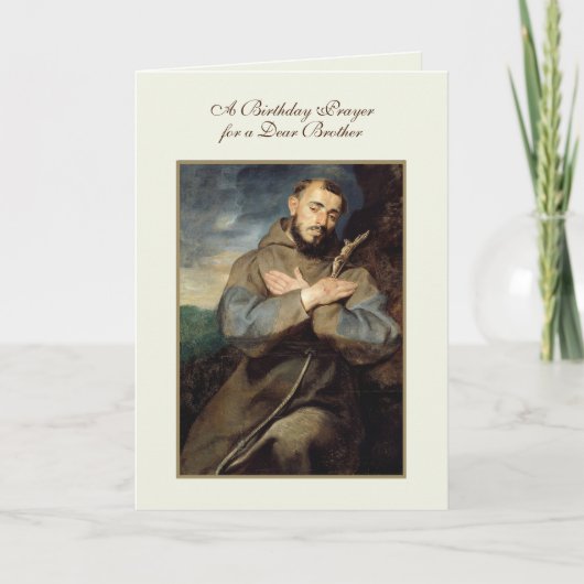 宗教聖フランシス・カトリック兄弟誕生日 カード (正面)