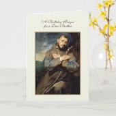 宗教聖フランシス・カトリック兄弟誕生日 カード (黄色い花)