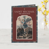宗教聖マイケルアーチャンゲル祈りの言葉カトリック カード (黄色い花)