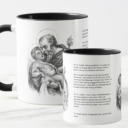 宗教聖ヨセフ保護祈りの言葉ヴィンテージムー マグカップ