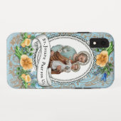 宗教聖ヨセフ·ベビー·イエス·ヴィンテージフローラ Case-Mate iPhoneケース (裏面(横))