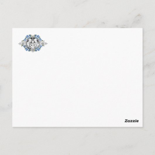 宗教聖家ブルーエレガントフローラヨ ポストカード (裏面)