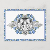 宗教聖家ブルーエレガントフローラヨ ポストカード (正面)