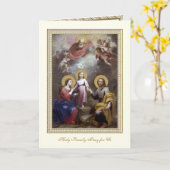 宗教聖家三ハート祈りの言葉 カード (黄色い花)