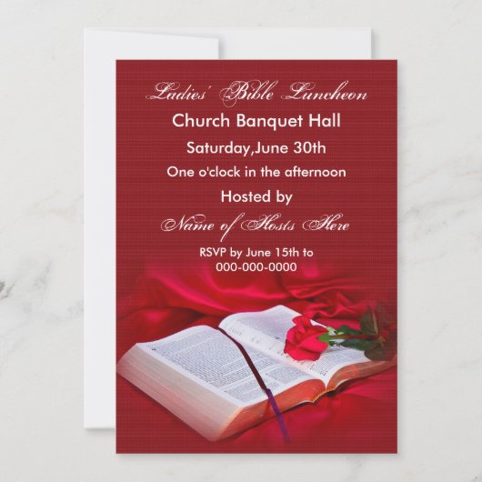 宗教聖書招待状(赤絹) 招待状 (正面)
