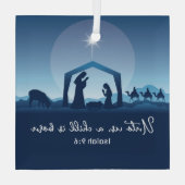 宗教聖書聖句出生場面 ガラスオーナメント (裏面)