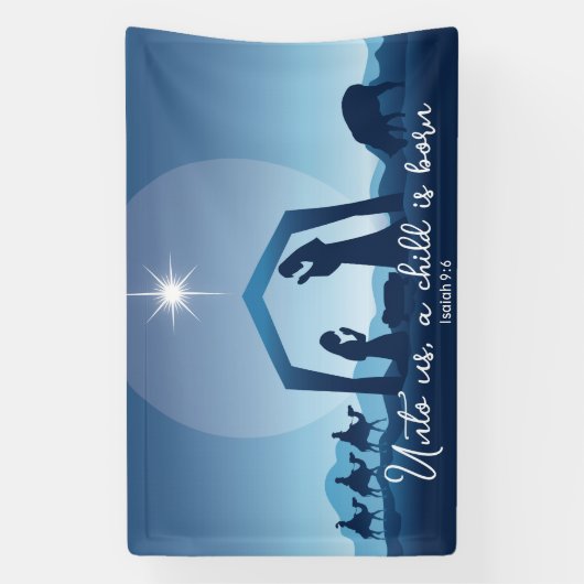 宗教聖書聖句出生場面 横断幕 (縦)