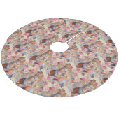 宗教聖母マリアのベビーのイエス・キリストの賛美された花柄 フリース ツリースカート (アングル)