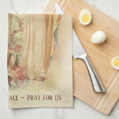 宗教聖母マリアの賛美された米国旗 キッチンタオル (四つ折り)