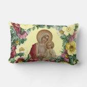 宗教聖母マリア及びSt.テレーズのヴィンテージ ランバークッション (裏面)