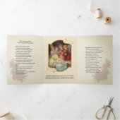 宗教聖降誕祭イエズエンジェルス詩 三つ折りクリスマスカード (内部)