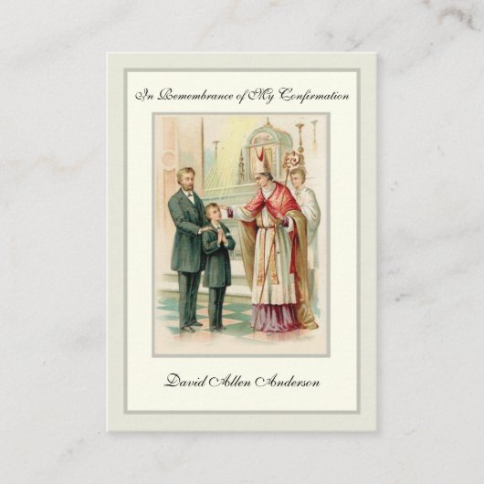 宗教聖餐式の確認少年の神聖カード – エンクロージャーカード (正面)