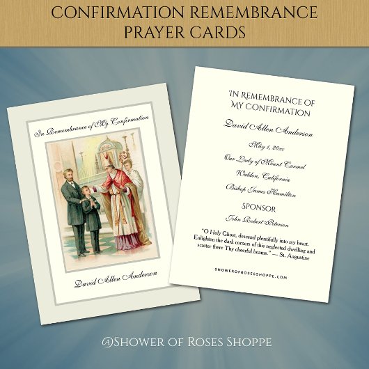 宗教聖餐式の確認少年の神聖カード –  エンクロージャーカード