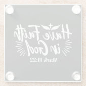 宗教芸術：神への信仰を持つ聖なる書物、 経典デザイン ガラスコースター (裏面)