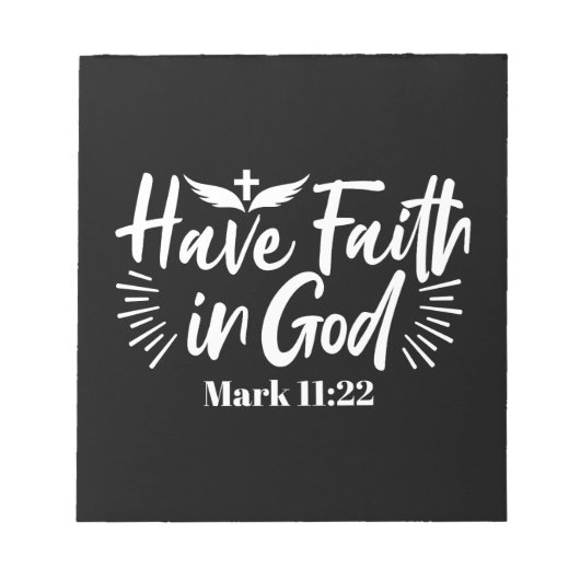 宗教芸術:神への信仰を持つ聖なる書物、 経典デザイン ノートパッド (正面)