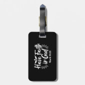 宗教芸術:神への信仰を持つ聖なる書物、 経典デザイン ラゲッジタグ (裏面縦)