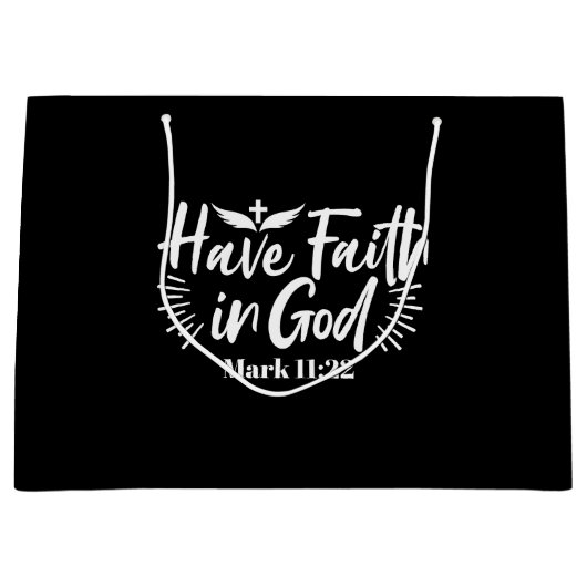 宗教芸術：神への信仰を持つ聖なる書物、 経典デザイン ラージペーパーバッグ (正面)