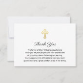 宗教葬儀メモリアル金ゴールドクロスありがとう サンキューカード (正面)