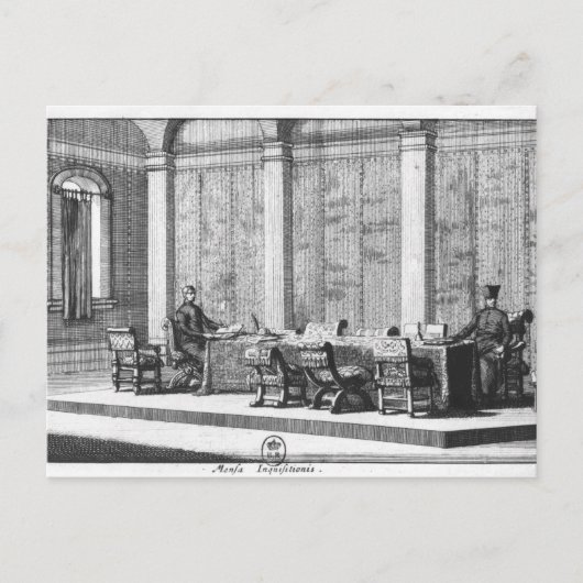 宗教裁判所のテーブル ポストカード (正面)