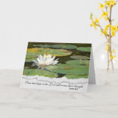 宗教詩の白いスイレン カード (黄色い花)