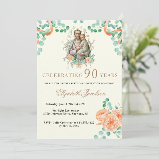 宗教誕生日ユーカリプトゥスセントジョセフ 招待状 (スタンド正面)