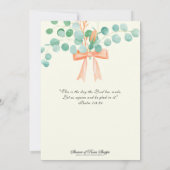 宗教誕生日ユーカリプトゥスセントジョセフ 招待状 (裏面)