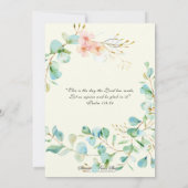 宗教誕生日ユーカリ聖なる書物、 経典ロザリオ 招待状 (裏面)