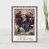 宗教誕生日ヴァージンメアリーイエスヴィンテージ カード (正面)