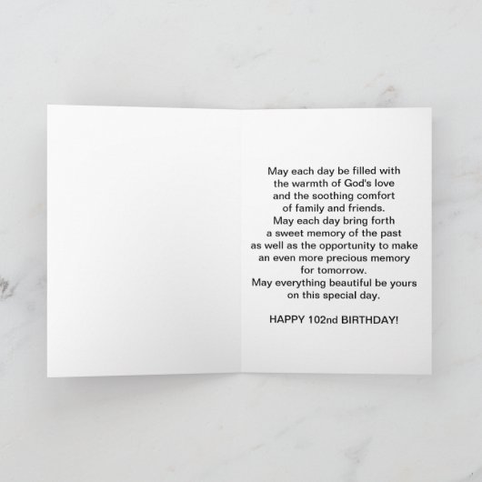 宗教誕生日、102nd蝶 カード (内部)
