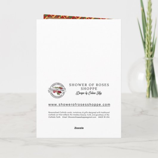 宗教誕生祝いヴァージンメアリーイエス カード (裏面)