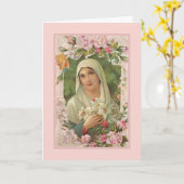 宗教賛美ヴァージンマリーフローラヴィンテージカード カード (黄色い花)