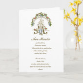 宗教賛美ヴァージンマリーフローラヴィンテージ カード (黄色い花)